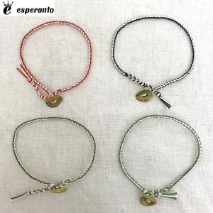 esperanto　エスペラント　EM-731A COTTON CORD ANKLET 編みこみアンクレット コットン 真鍮 RedWhite｜gaku-shop