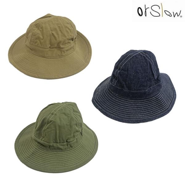 オアスロウ  orSlow  03-001 US NAVY HAT　DenimOneWash  Kh...