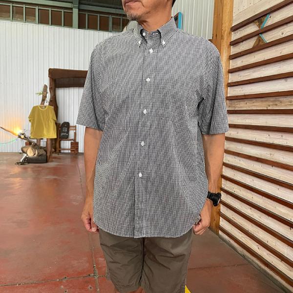 マニュアルアルファベット MANUAL ALPHABET【SALE】 半袖ギンガムチェックシャツ　B...