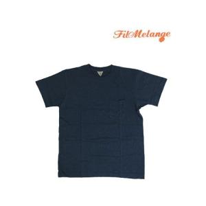 FilMelange フィルメランジェ SUNNY「サニー」　斜行ポケット　ポケットＴシャツ　ニューリンダ天竺の丸同生地使用　Denim Biue Melange｜gaku-shop