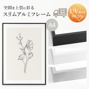 スリムフレーム A4 額縁 ポスター フレーム A4 B4 A3 B3 A2 B2 額 写真 軽い ブラック ホワイト シルバー おしゃれ 送料無料 UVカット 紫外線カット 爆買