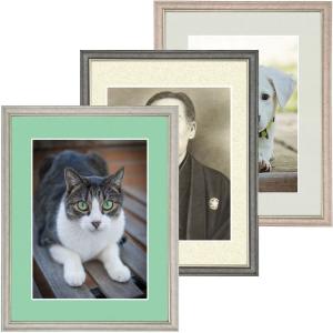 遺影額 8229 UVカット強化型アクリル付 額装マット付 /A4写真(210×297