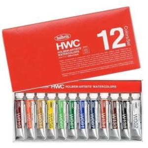 透明水彩絵具 12色セット 2号 5ml HWC W401 ホルベイン｜gakubutiya