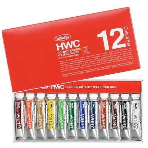 透明水彩絵具 12色セット 2号 5ml HWC W401 ホルベイン