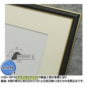 額縁 スケッチブック用:BH-18F F6 (マット付-マット外寸:458×550/窓