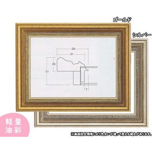 8111 シルバー F6号 (410×318mm) アクリル付 油絵額縁 油彩額縁 油絵額