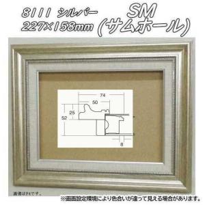 8111 シルバー F3号 (273×220mm) アクリル付 油絵額縁 油彩額縁 油絵額