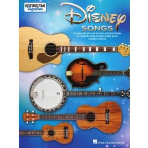 [楽譜] ウクレレバリトンウクレレギターバンジョーマンドリンのためのディズニー曲集 (53曲収録) 《輸入... (Disney Songsの商品画像