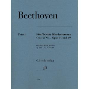 [楽譜] ベートーヴェン／5つのやさしいピアノソナタ集 op. 2,1, op. 14 and op...