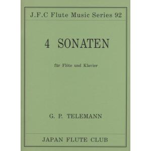 楽譜 テレマン／4つのソナタ fur Flote und Klavier>