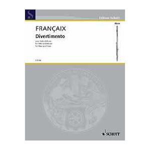 楽譜　フランセ／ディヴェルティメント（SW1025／輸入楽譜／スコア＋パート譜／フルートとピアノ）