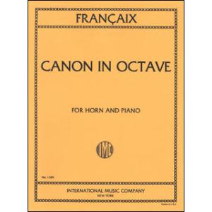 楽譜　フランセ／オクターヴのカノン(1385／ホルンとピアノ（ホルン・ソロ譜はin F管用）／輸入楽...