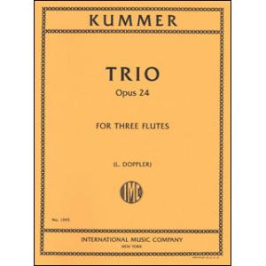 楽譜　クンマー／フルート三重奏曲 作品24(1395／フルート3重奏（スコア無し）／輸入楽譜（T）)
