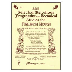 楽譜　335の旋律的、漸進的、技巧的なホルンのための練習曲 第1巻(03770212／B134／ホル...