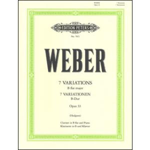 楽譜　ウェーバー／7つの変奏曲 変ロ長調 Op.33(EP7015／クラリネットとピアノ（ソロ譜はi...