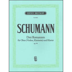 楽譜　シューマン／3つのロマンス Op.94(EB 8632／オーボエ（又はクラリネット[in A]、又はヴァイオリン）とピアノ／輸入楽譜（T）)｜gakufunets