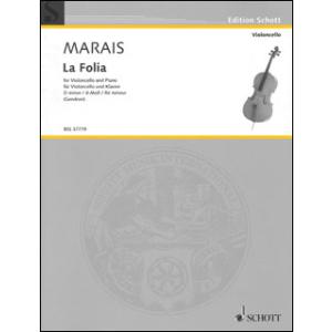 楽譜　マレ／ラ・フォリア　【CelloとPiano】(【255904】／BSS 37779／チェロと...