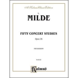 楽譜　ミルデ／50の演奏会用練習曲 作品26(【156364】／K02132／ファゴット教本 (無伴...
