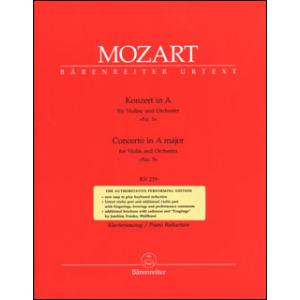 楽譜　モーツァルト／ヴァイオリン協奏曲 第5番 イ長調 KV 219（BA471290／ヴァイオリン・ソロ＆ピアノ (カデンツァ付)／輸入楽譜（T）)