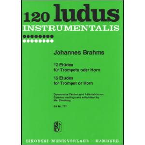 楽譜　ブラームス／トランペットまたはホルンのための12の練習曲(【201928】／SIK777／50...