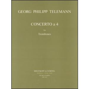 楽譜　テレマン／4本のための協奏曲(【1737281】／MR 1084／BRKMR1084／トロンボ...