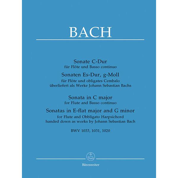 楽譜  バッハ, J. S./フルート・ソナタ集: BWV 1033, 1031, 1020(GYW...