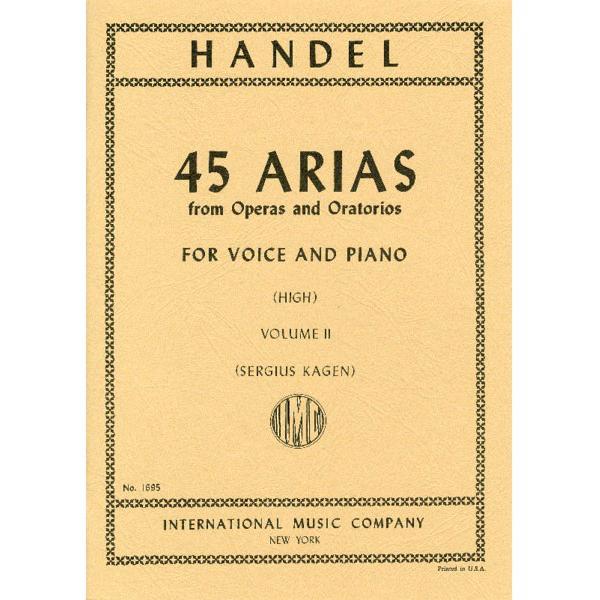 楽譜　ヘンデル／オペラ、オラトリオから45のアリア（高声用）第2巻（輸入楽譜）