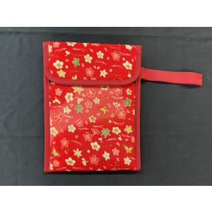 和のいろどり オカリナ用ケース 縦型 ちりめん友禅【赤色】(ソプラノ、アルト、複数管用/モイスレガート付き)