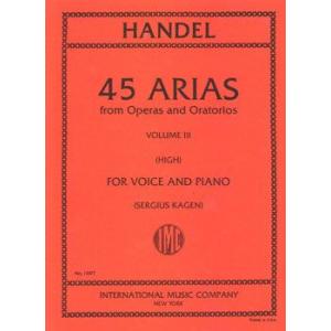 楽譜 GYC00073027 ヘンデル : オペラ、オラトリオから45のアリア(高声用)第3巻