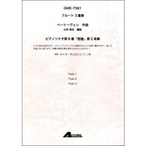 楽譜 フルート３重奏 ピアノソナタ第８番「悲愴」第２楽章 ／ベートーヴェン【ネコポスは送料無料】