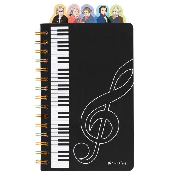 【取寄品】【取寄時、納期1週間〜10日】Piano line インデックス付きリングノート(ポンポー...
