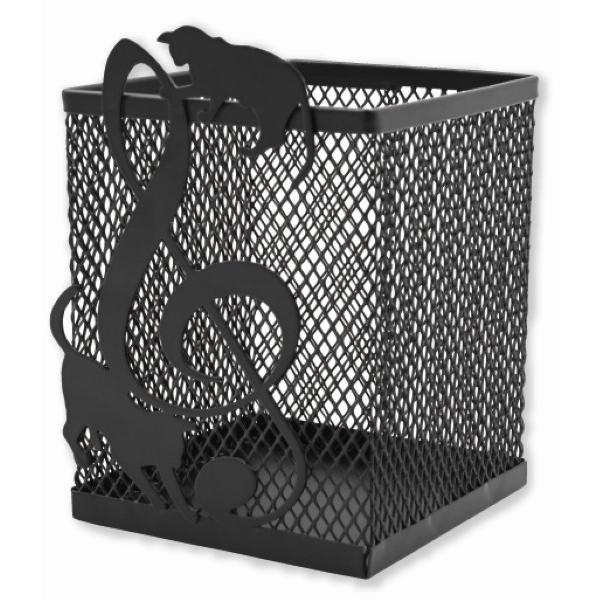 【取寄品】【取寄時、納期1週間〜10日】スチールペンスタンド ト音記号 音楽とネコ【ネコポス不可・宅...