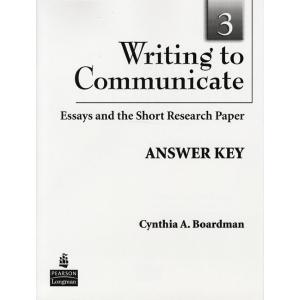 WRITING TO COMMUNICATE  LEVEL 3 ANSWER KEY