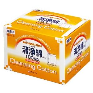 清浄綿AII 100包 8×8cm 滅菌済 ノンアルコール 白十字株式会社 : 学林