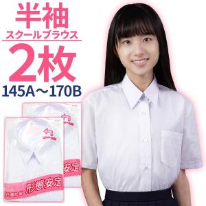 スクールシャツ 女子 半袖 2枚セット 形態安定 抗菌防臭