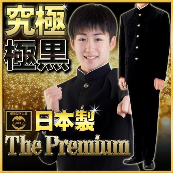 学ラン 学生服 上下 日本製 帝人プレミアム 上級超黒 EXTRA BLACK  スリム体 A体 全...