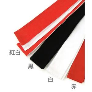 日本製 カラーハチマキ 綿100% 紅白/黒/...の詳細画像1