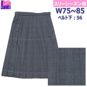 制服 スカート 夏用 グレー無地 20本ヒダ W63〜72 丈56【アイラブ制服