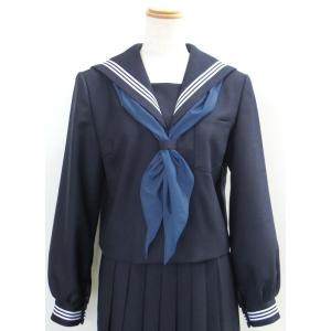 富士ヨットkomachi紺セーラー服・白三本線 抗菌銀イオン消臭制電ウール30％丸洗いOK 140~180 A体｜gakuseihuku