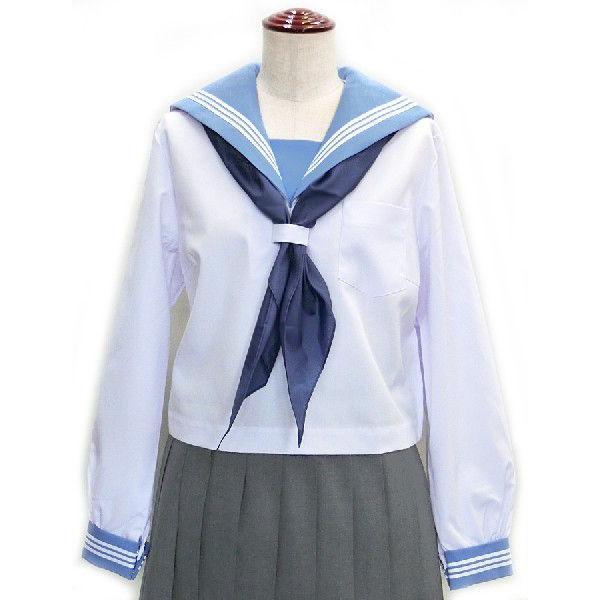 KURI-ORIクリオリ セーラー服 サックス衿 三本線 長袖 155A~175A