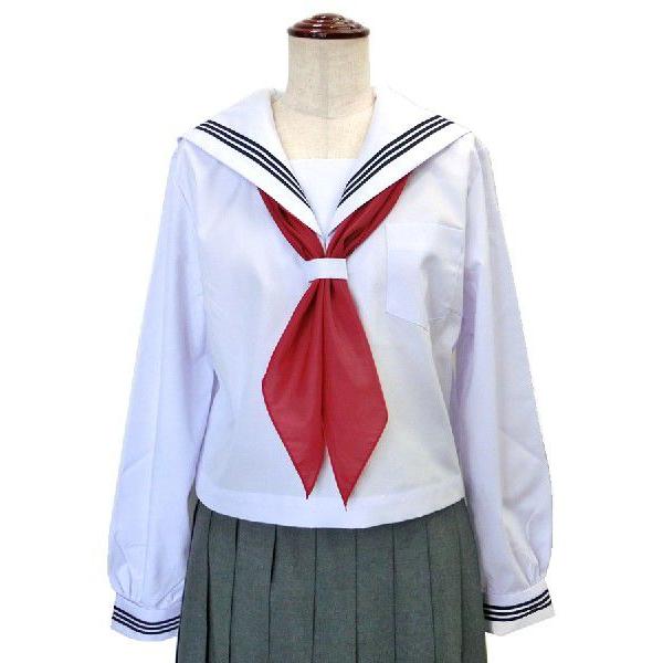 セーラー服 長袖 白身頃×白衿 KURI-ORIクリオリ 165B/175B 日本製