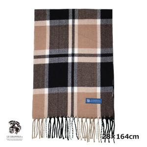 マフラー チェック柄 サックス×黒 レディス/メンズ/中学生/高校生/学生