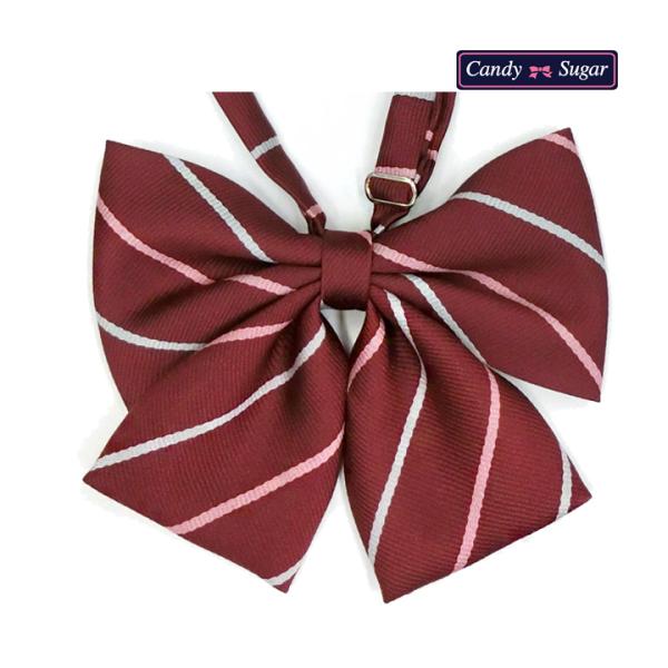スクールリボン エンジピンクストライプ 巾13 CandySugarキャンディシュガー R80E7