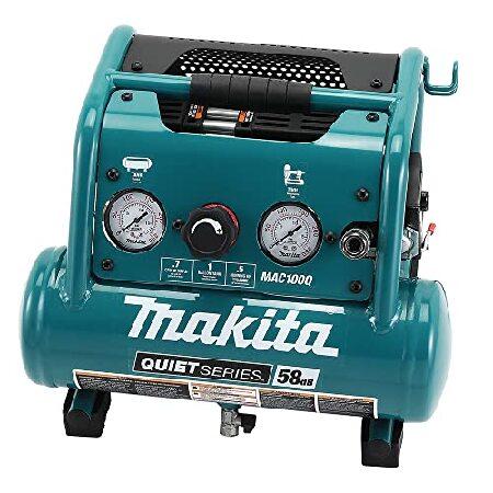 Makita Mac100Q静かなシリーズ、1/2 hp、1ガロンコンパクト、オイルフリー、電気空気...