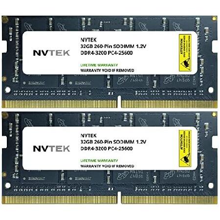 NVTEK 64GB (2x32GB) DDR4-3200 PC4-25600 SODIMM ノート...