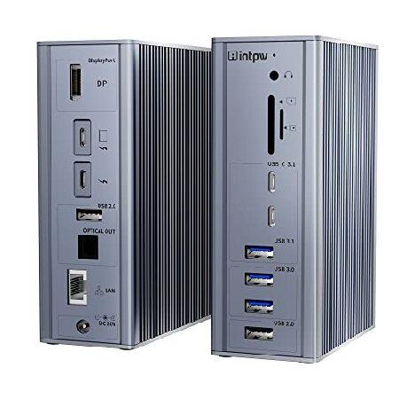 Thunderbolt 3ドック ノートパソコンドッキングステーションデュアルモニター 16イン1 ...