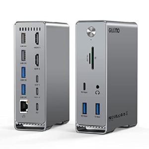 GIISSMO Macbook Pro/Air 14-IN-2 USB C ドッキングステーション type c Dock 3画面モード トリプルディスプレイ対応 MST機能 4K＠60Hz HDMIポート 100W出力 10G