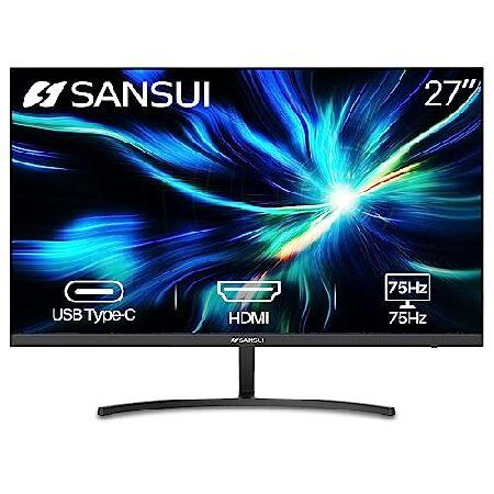 Sansui Monitor 27インチFHD 1080p 75Hz USB Type-Cコンピュー...