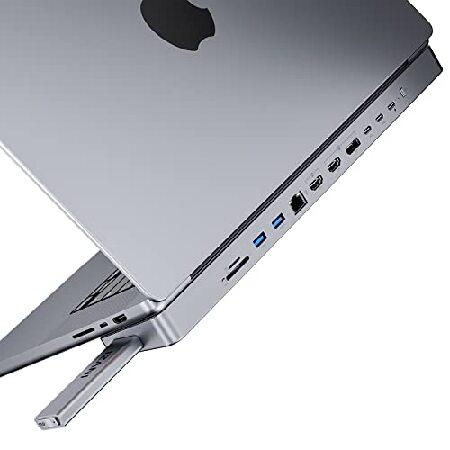 INVZI MagHub 12-in-2 USB-C ドッキングステーション トリプルモニター ポッ...