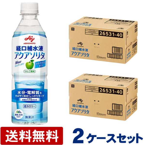 (2ケースセット送料無料) アクアソリタ ペットボトル 500mL×24本×2ケース 48本 味の素...